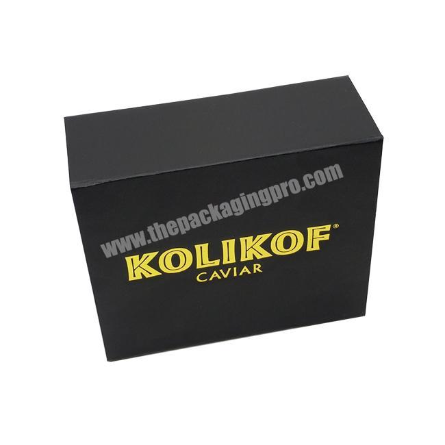 Black hot stamping custom empty square cardboard packaging gift box