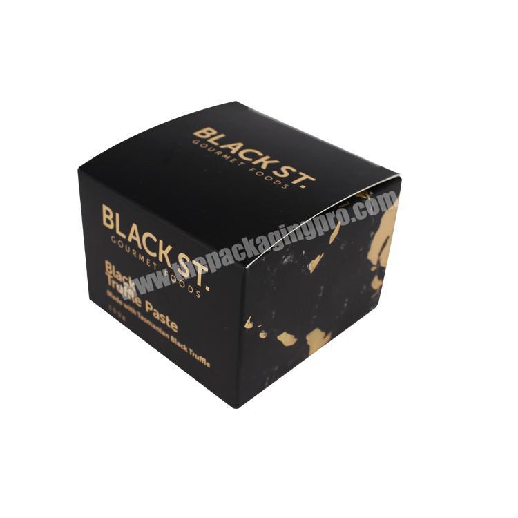 Black paper box automatic seal bottom custom logo cosmetic flat cardboard packaging boxes