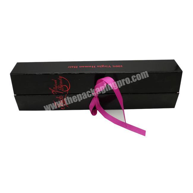 Black simple clamshell cardboard custom logo luxury wine packaging box