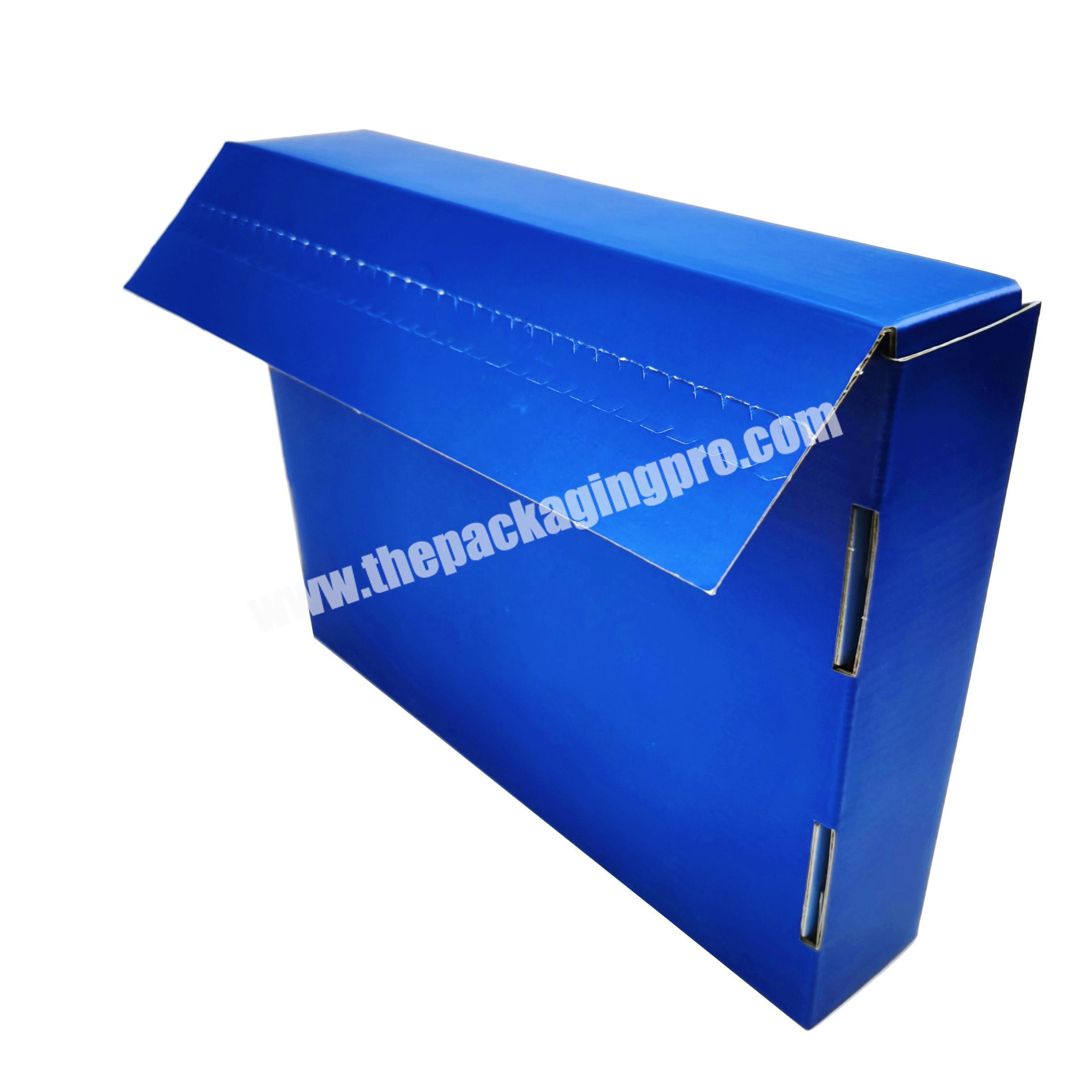 Blue Corrugated Paper Shipping Box With Self-Adhesive Tear Line