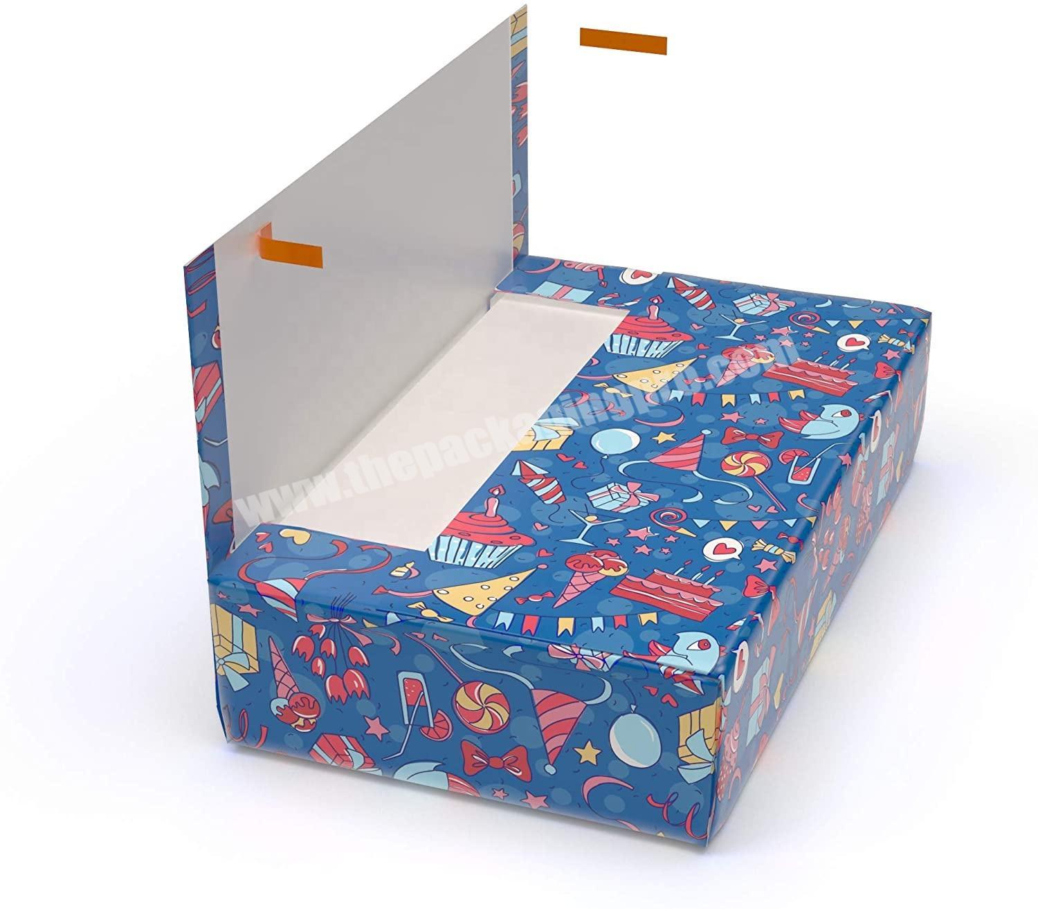 Blue Gift box for Birthday gift such as shirts, jeans, sweaters, pajamas books, tablets, electronics