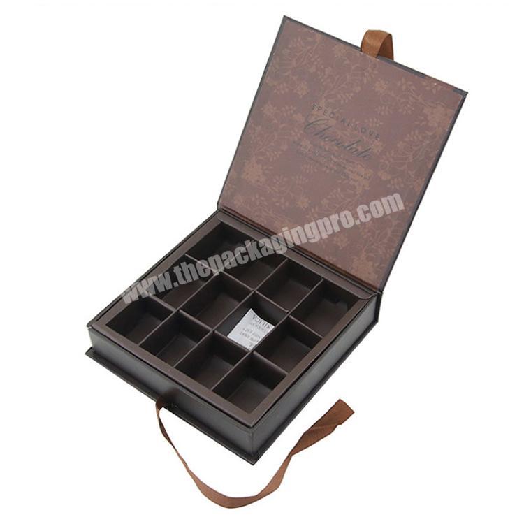 Book shaped hard paper cardboard magnetic sweet packaging containers chocolate truffle packaging box