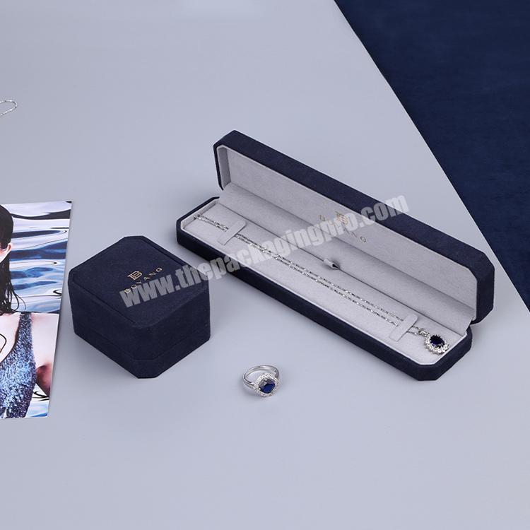 Boyang Custom Flip Octagon Plastic Hinge Jewellery Boxes Necklace Gift Packaging Box Velvet
