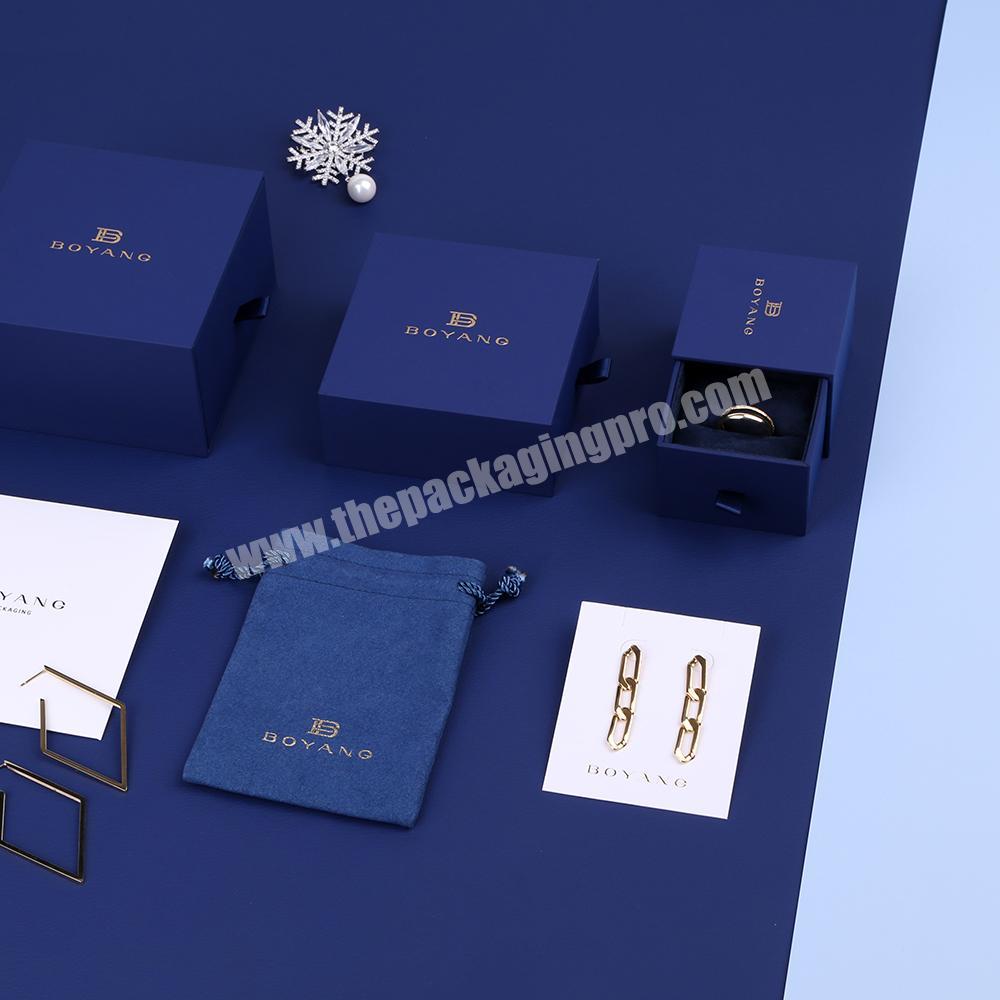 Boyang Custom Logo Drawer Earring and Pendant Gift Paper Luxury Jewelry Packaging Box