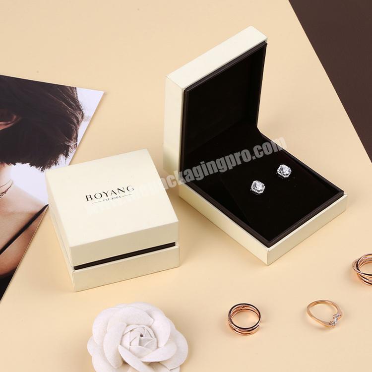 Boyang Custom Logo Flip Paper Girls Jewelry Packaging Earring Jewellery Box