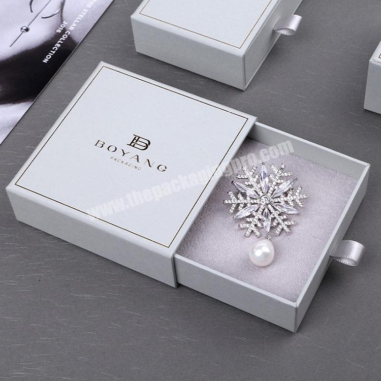 Boyang Custom Luxury Drawer Paper Cardboard Jewelry Box Chain Silver Earring Gift Packaging Boxes