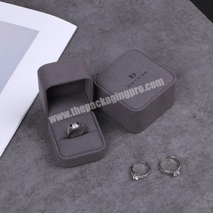 Boyang Custom Luxury Round Corner Jewelry Wholesale Suede velvet ring box