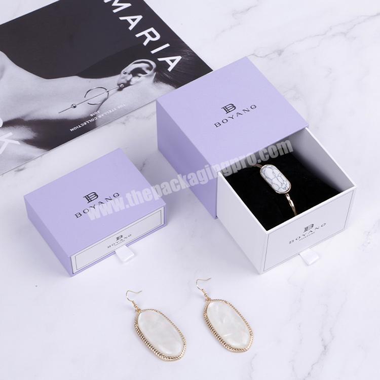Boyang Custom Luxury Square Drawer Paper Gift Bracelet Jewelry Box Packaging with Logo