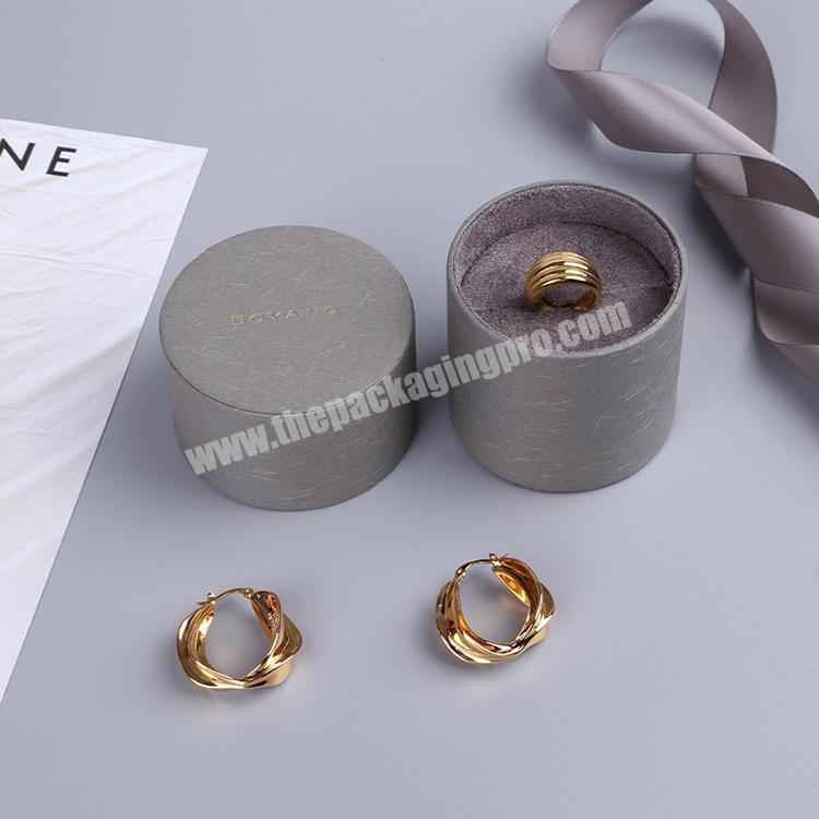 Boyang Custom Paper Round Jewelry Boxes Wedding Ring Box Jewelry Packaging Case