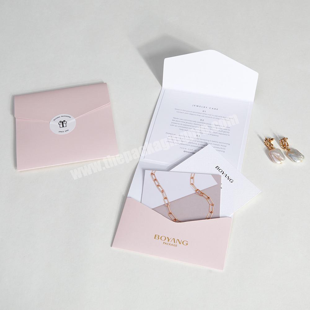 Boyang Custom Recycled UV Printed Luxury Gift Card Paper Cardboard Envelope Packaging