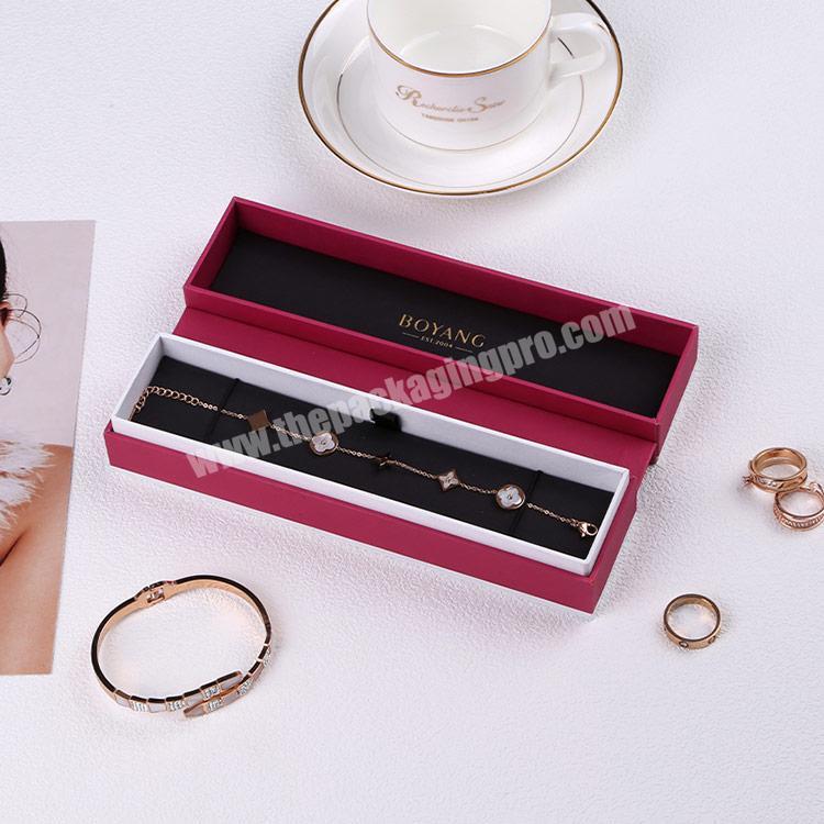 Boyang Exquisite Custom Your Own Logo Jewelry Packaging Box Set Long Bangle Bracelet Box