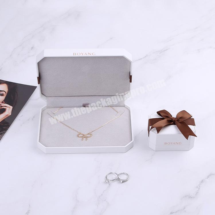Boyang Factory Wholesale Jewellery Packaging Pendant Jewelry Box  Paper Necklace Packing Box with Ribbon