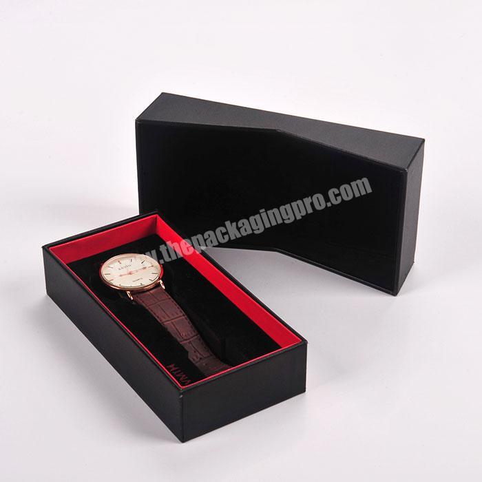Boyang Professional Supplier Lid and Base Black Paper Smart Watch Gift Box Custom Logo