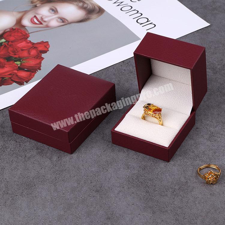 Boyang Wholesale Custom Logo Small Luxury Square Red Paper Wedding Jewelry Ring Box