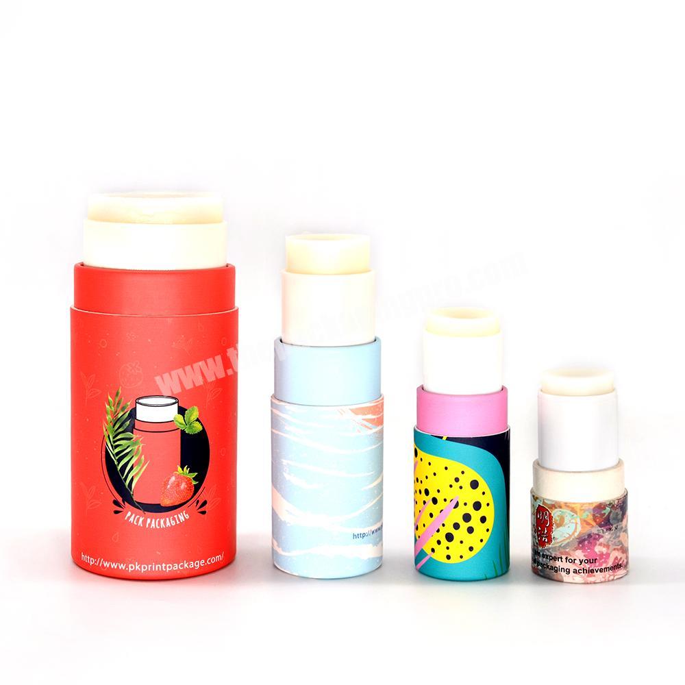 Bulk Wholesale Tube Packaging Kraft Paper Deodorant Stick Container Custom Twist up Paper Lip Balms Deodorant Tube