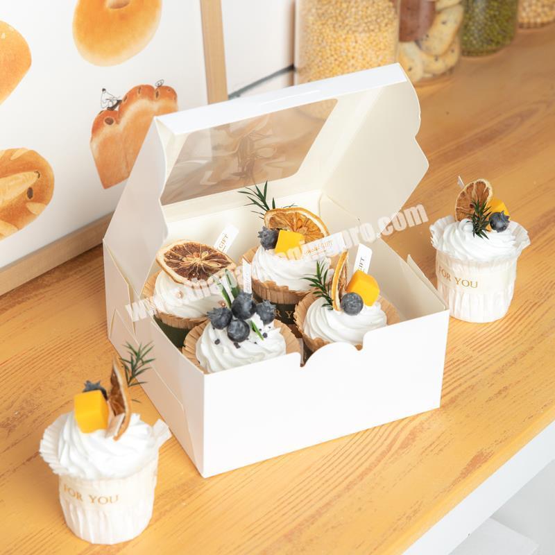 Bulk kraft paper window clear cupcake box cupcake boxes with handle christmas mini single custom cupcake boxes