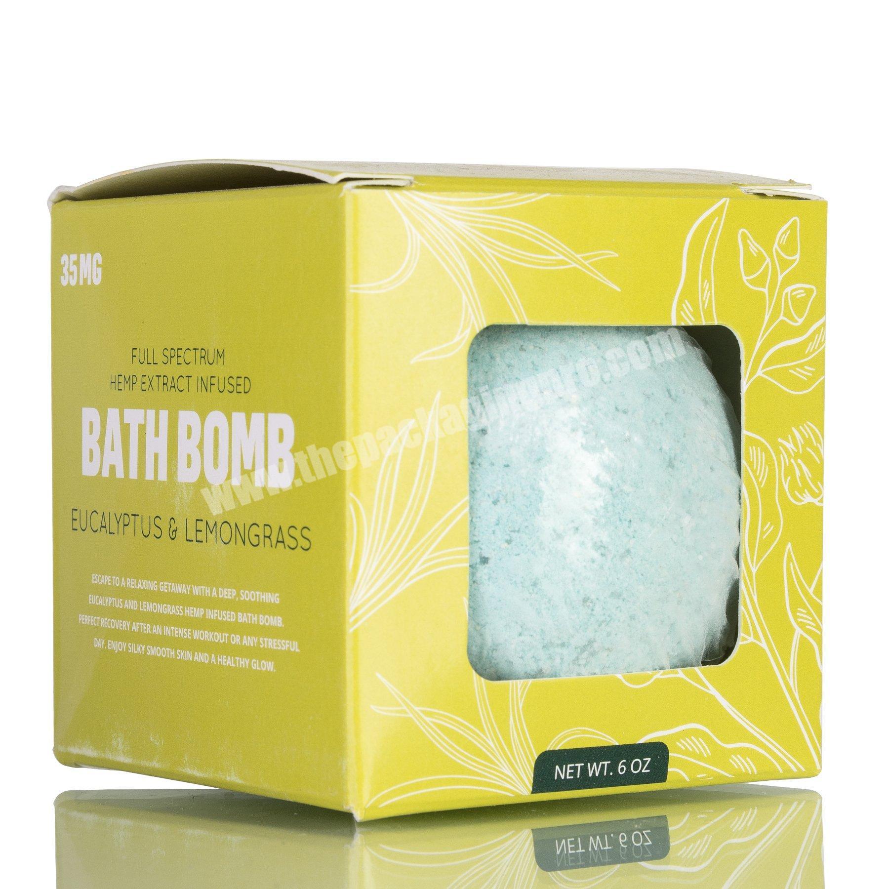 CBD Infused Bath Bomb Paper Packaging Window Box