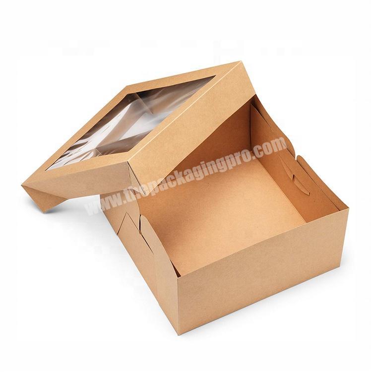 Cake clear kraft gift paper box with clear pvc window