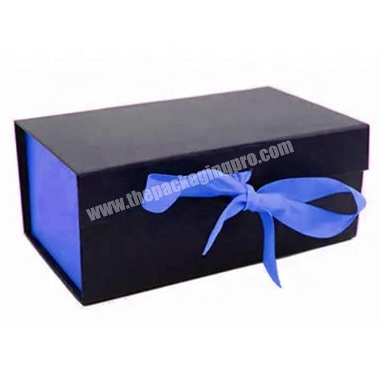 Cardboard foldable  box custom printed box for shipping wholesale with ribbon