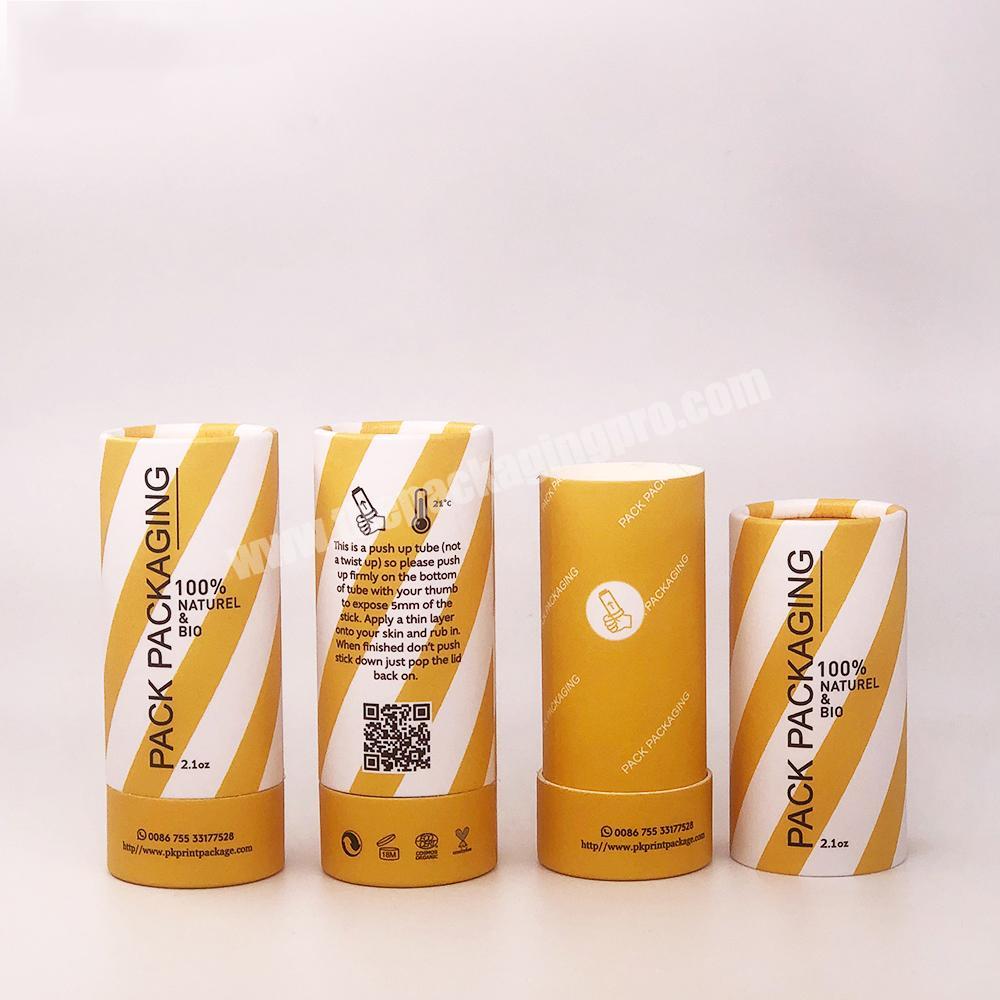 Cardboard tube for makeup packaging push up paper tube eco friendly box for push up lip balm tubes with color printing
