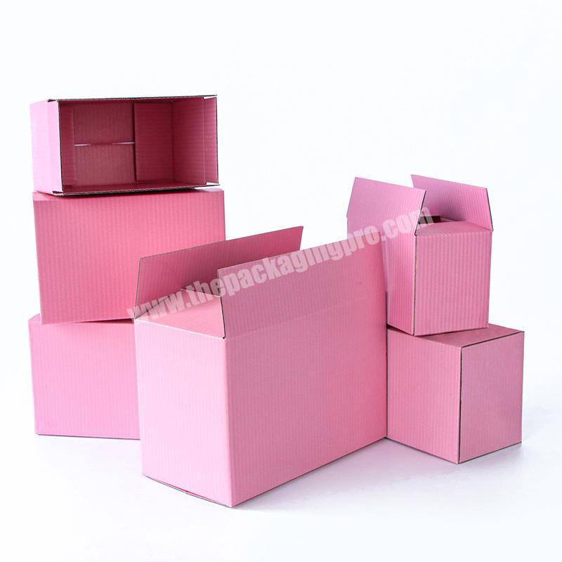 Carton storage corrugated packaging box paper pulp box  paper box pink