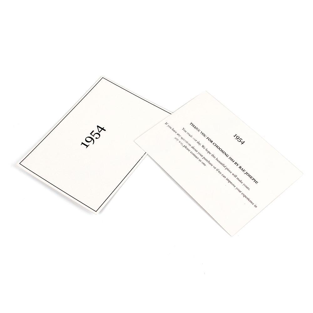 Cheap China suppliers custom logo white color card thank you gift card