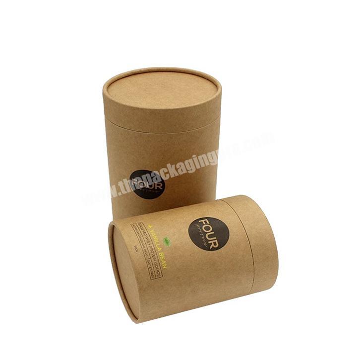 Cheap Factory FoodCandleCosmeticBottle Kraft Paper Tube Packaging Paper Tube Box with Gold Stamping