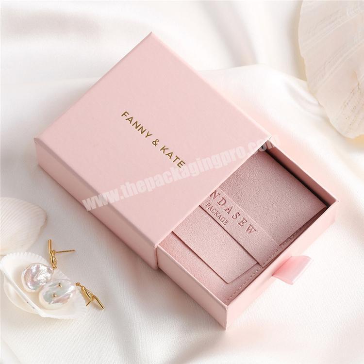 Cheap Jewelry Necklace Gift Box Pink Small Custom Logo Paper Gift Fashion Luxury Branded Jewelry Boxes Packaging