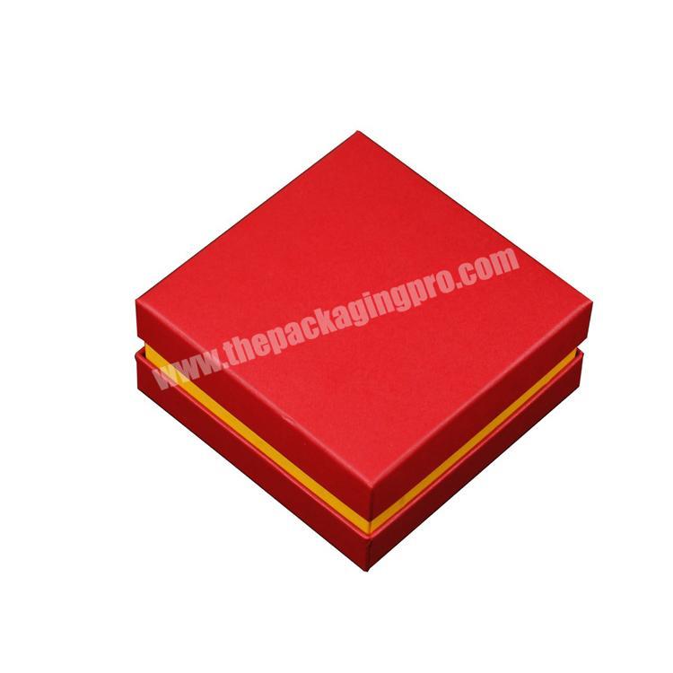 Cheap custom logo print luxury red packing paper cardboard gift packaging box for wallet belt