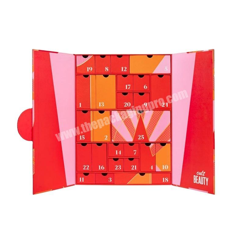 Cheap price eco-friendly cardboard drawer mystery countdown box luxury custom advent calendar packaging box