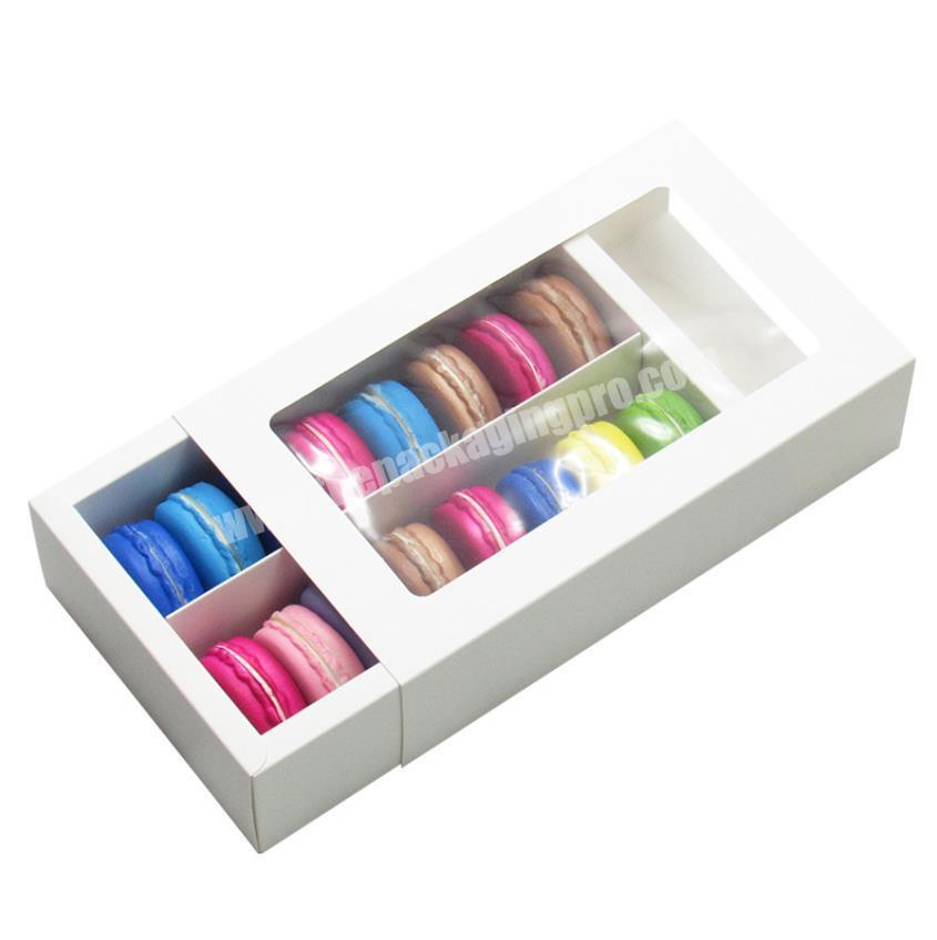 Cheaper paper macaron boxes with paper holder and PVC window