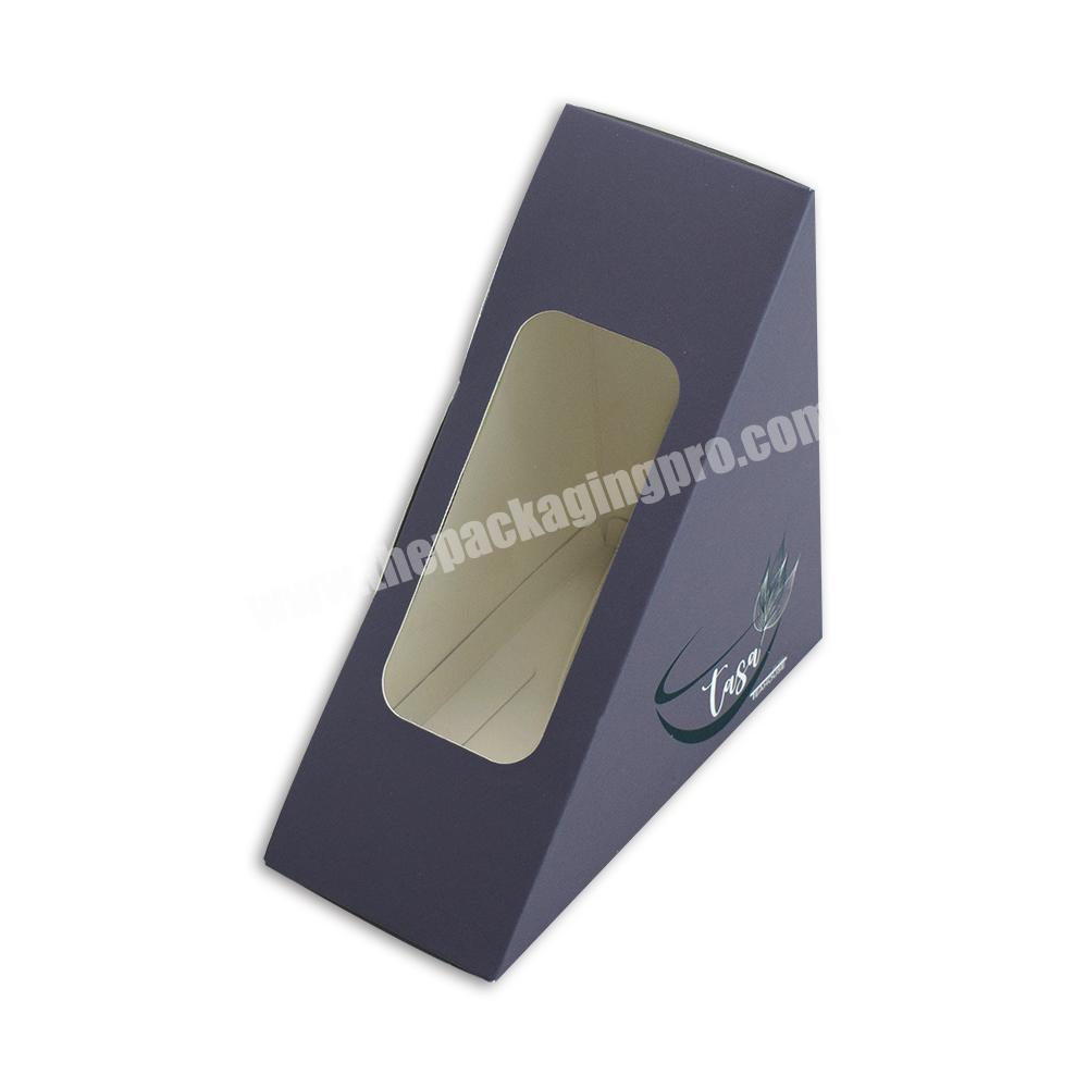 China Factory Custom Design 350G Food Grade Paper Sandwich Packaging Boxes Popular Sandwich Box with Window