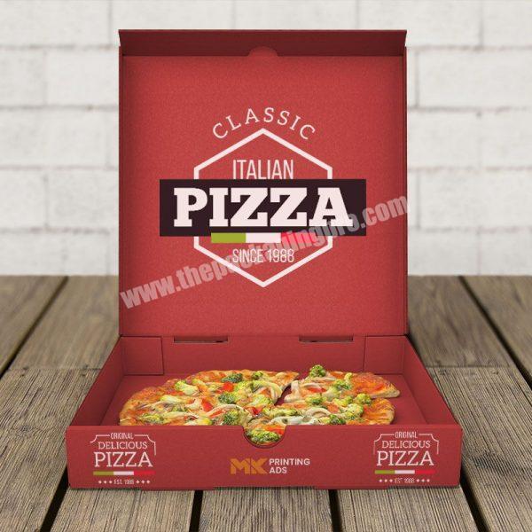 China Factory Food Grade Material Cheap Customizable Logo And Size Takeaway Glossy Carton Pizza Box Paper