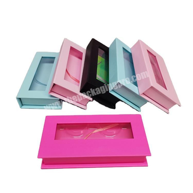 China Factory Oem Service Folding Eyelash Paper Box Magnetic Square PVC Window Box