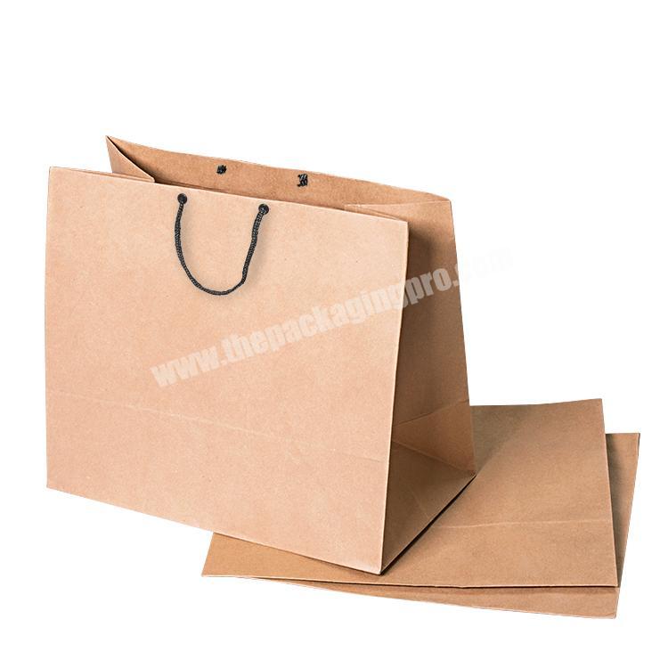 China Factory Portable Brown Kraft Paper Bag Wide Bottom Eco Friendly Craft Paper Shopping Bag With Handle