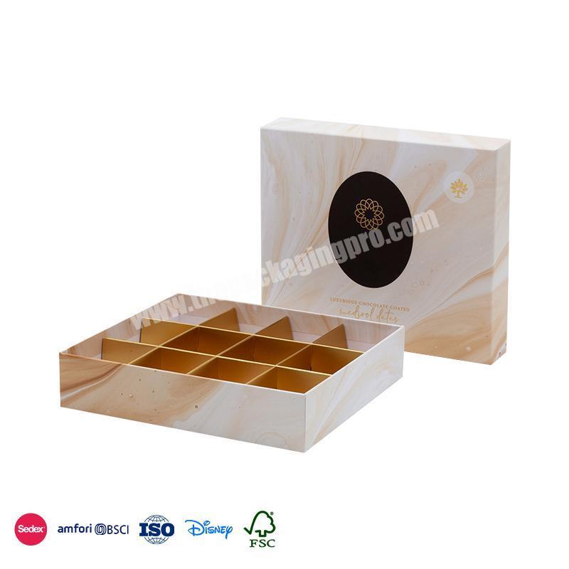 China Factory Promotion High-end atmospheric smooth surface design with delicate compartment chocolate box
