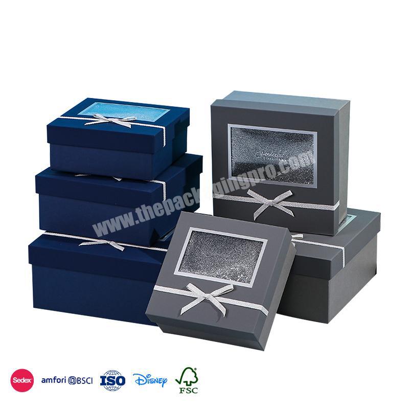 China Factory Promotion Personalized minimalist design with square bright icons rigid gift box smooth paper