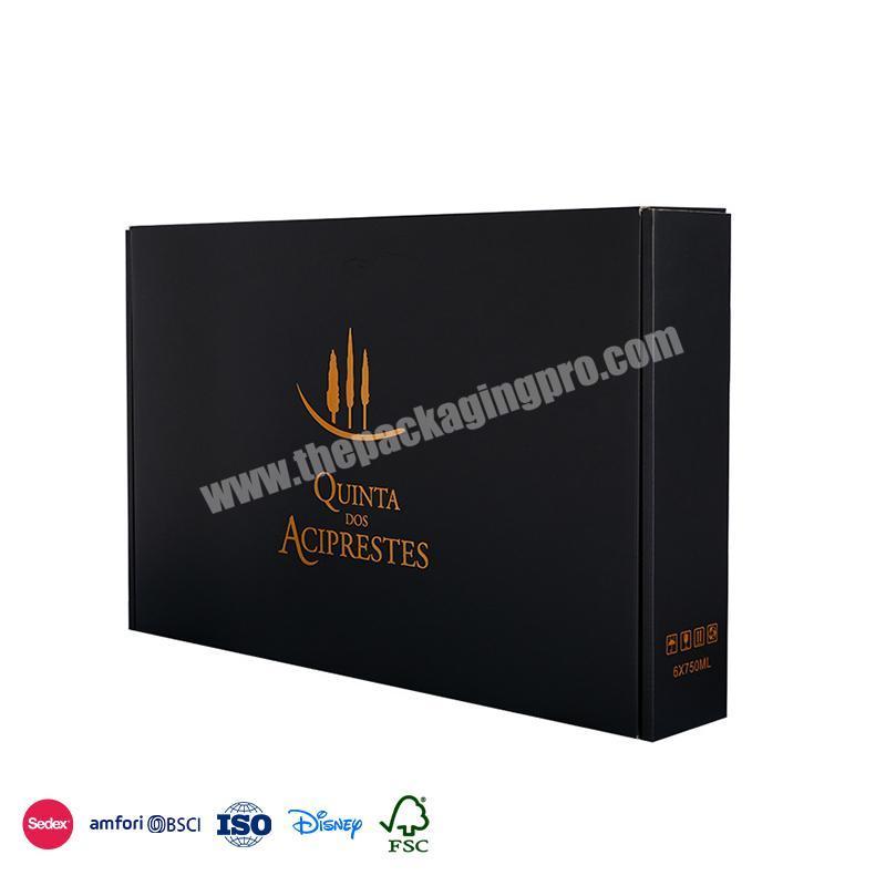 China Manufacturer Waterproof material with inner display stand gift box high-end red wine paper box