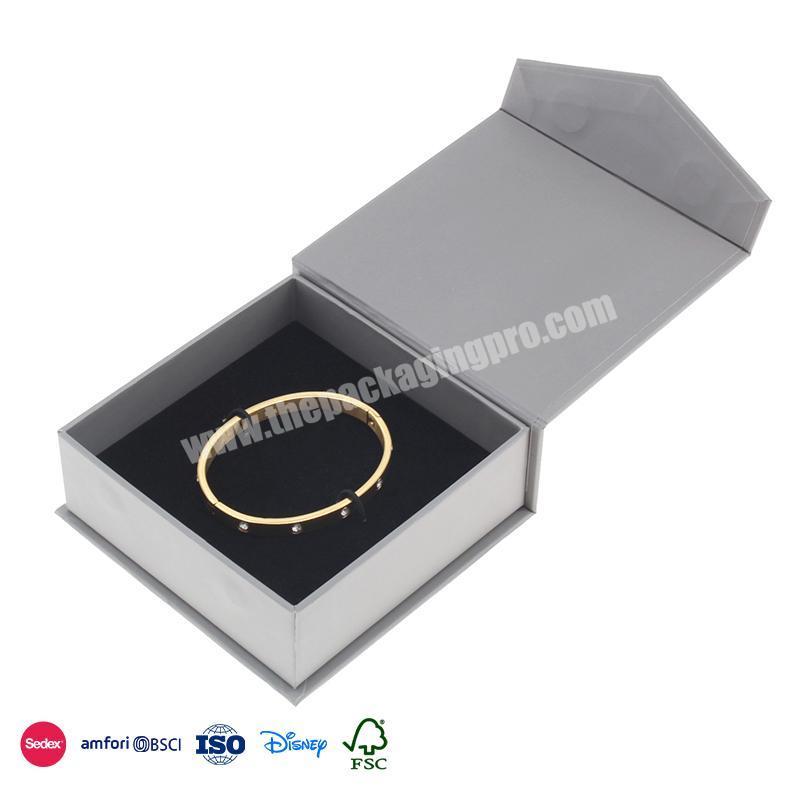 China Wholesale High-end Luxury black ripple design waterproof material custom packaging box  for jewelry