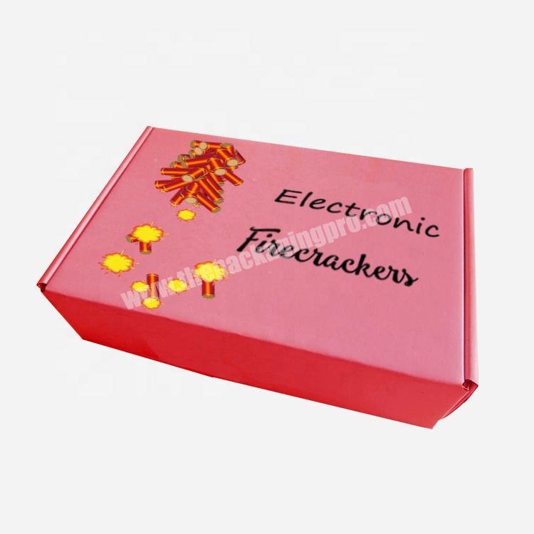 Chinese Red Electronic Firecrackers Cheap Corrugated Mailing Box Custom For LED Fire Crackers
