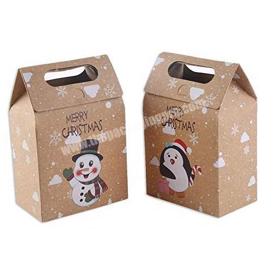 Christmas Treat Bags  Kraft Paper Gift Bags with Tags for Christmas Party Gift Packing Supply