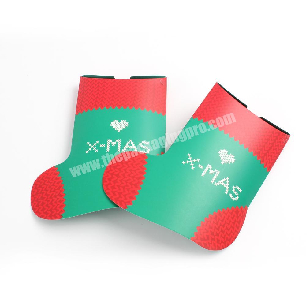 Christmas gift boxes packaging sock shape pillow box cute design cheap box