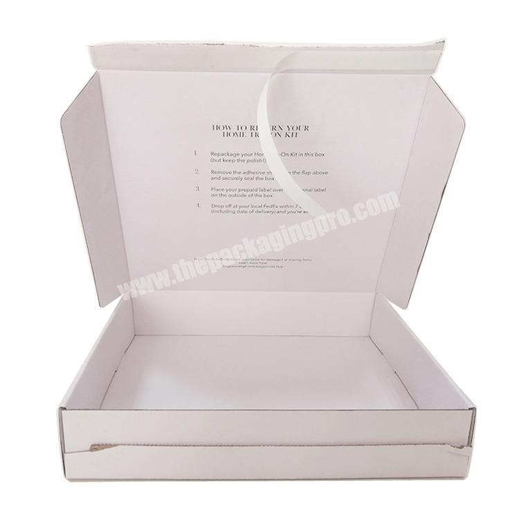 Christmas gifts custom logo white paper jewelry packaging box corrugated cardboard shipping box with Tear Strip