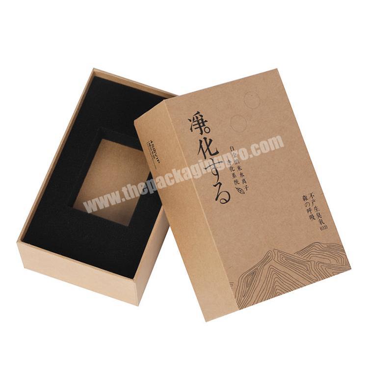 Classic Style Brown Kraft Rigid Cardboard Paper Gift Packaging Lid And Base Box High Grade Gift Box With Logo Printing