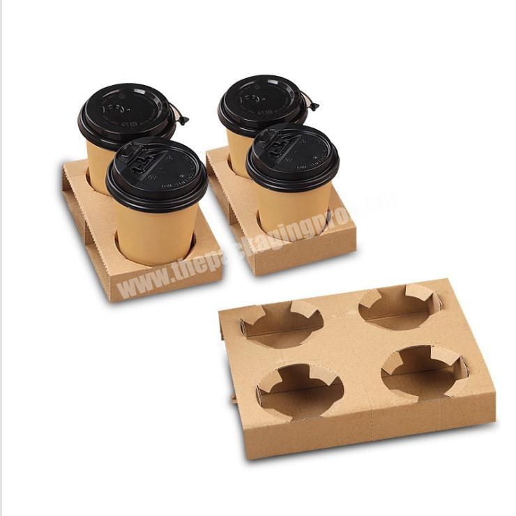 Coffee Cup Paper Holder Takeaway 4Pcs Beverage Packaging Paper Cup Holder