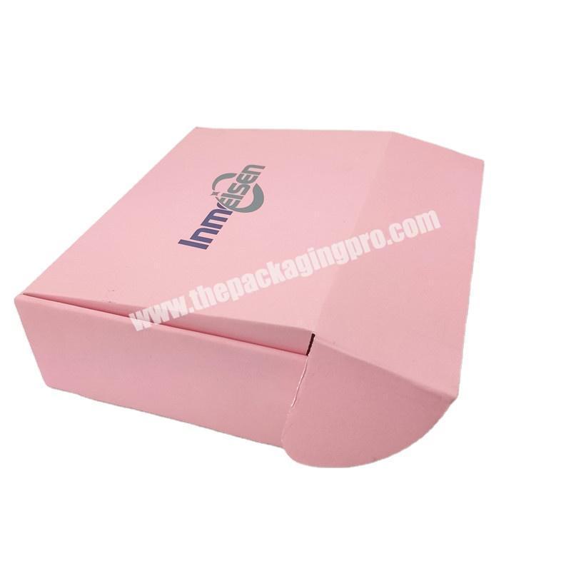 Eoc Friendly Corrugated Clothing Shipping Boxes Pink Custom Logo