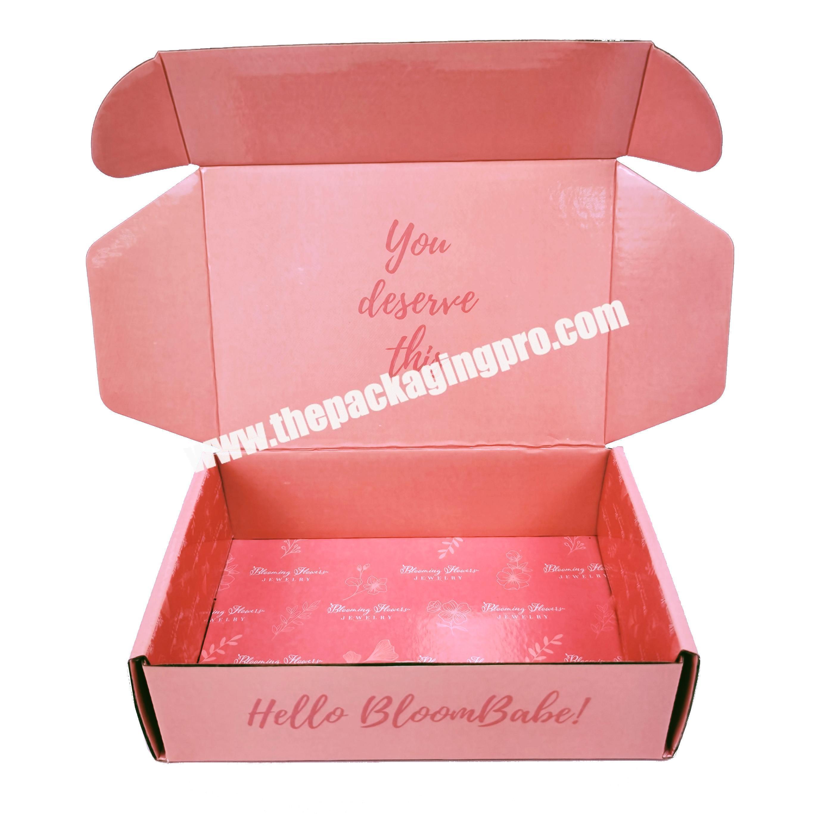 Recyclable Cardboard Customized Corrugated Shipping Mailer Boxes with Logo Packaging boxes for JewelryCosmeticClothingShoes
