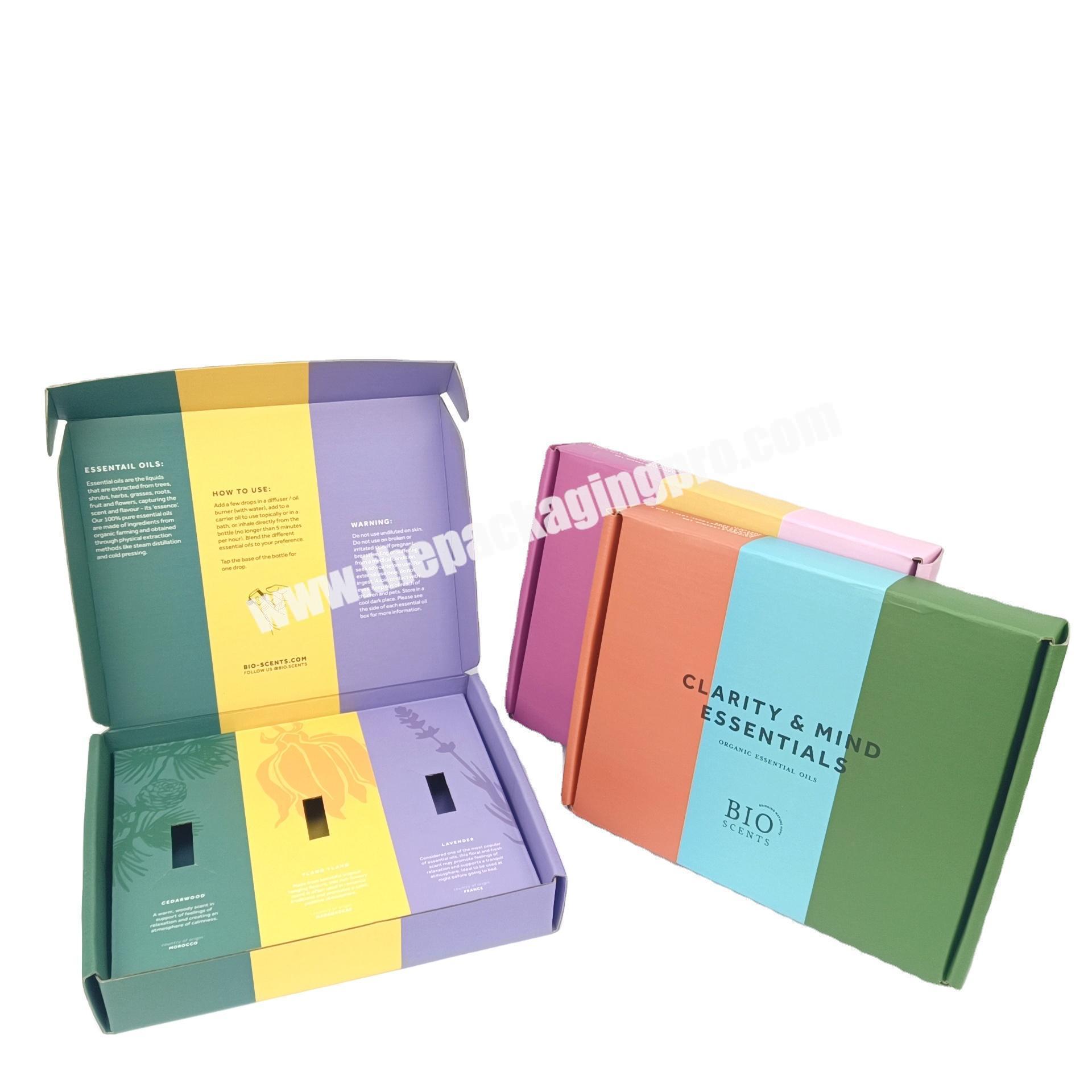 High quality skin care packaging paper boxes essential oils set boxes custom design