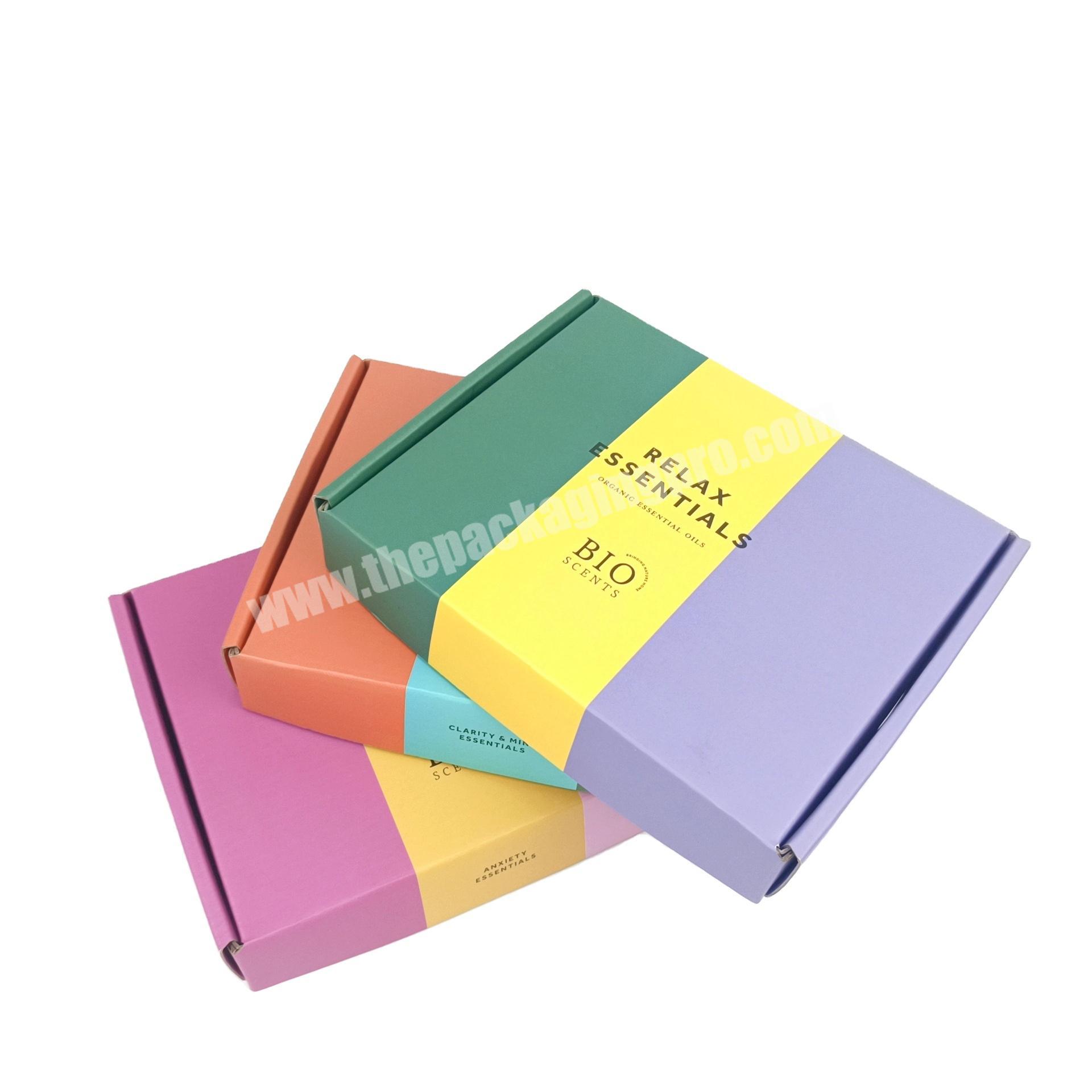 Corrugated gift packaging paper shipping box mailer package boxes for cosmeticskincarewiglashes