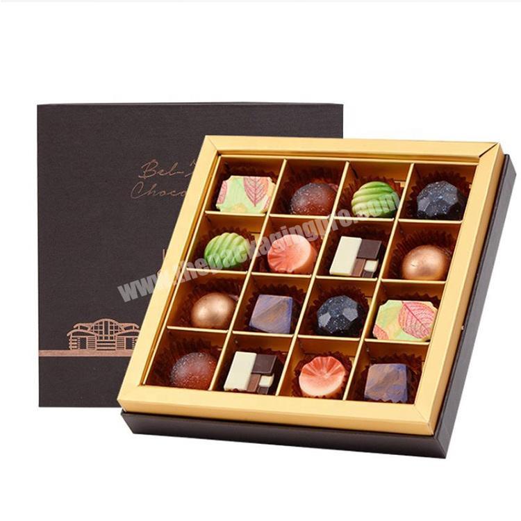 Custom 16 Pieces Paper Chocolate Boxes With Plastic Trays For Chocolate Packaging
